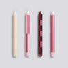 Pattern Candle - Pink and bordeaux, Set of 4 - Pink and bordeaux