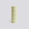 Column Candle - Large - Light green with dark green grid check