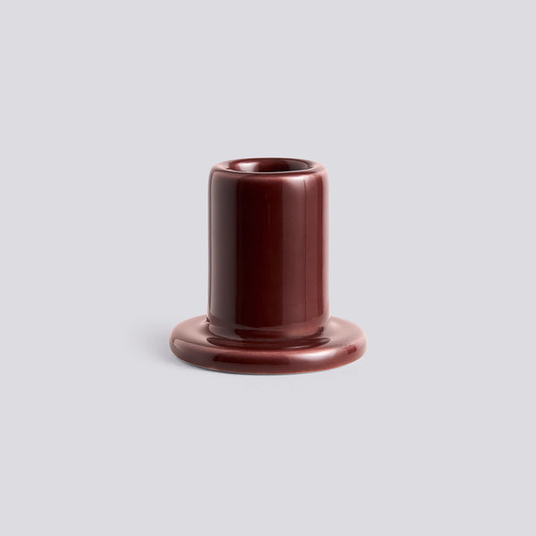 Tube Candleholder - Small - Chestnut brown