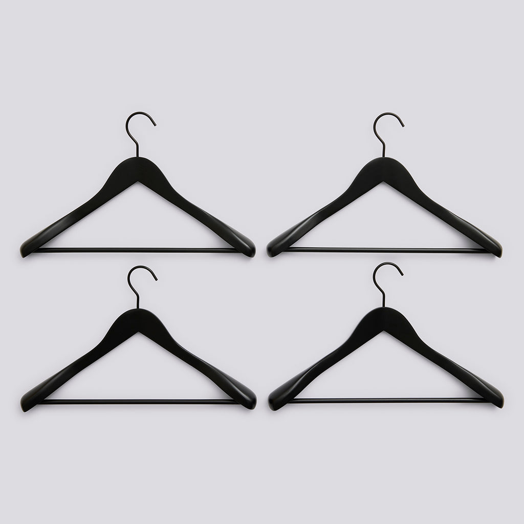 Smooth Coat Hanger - Set of 4 w/ bar - Wide