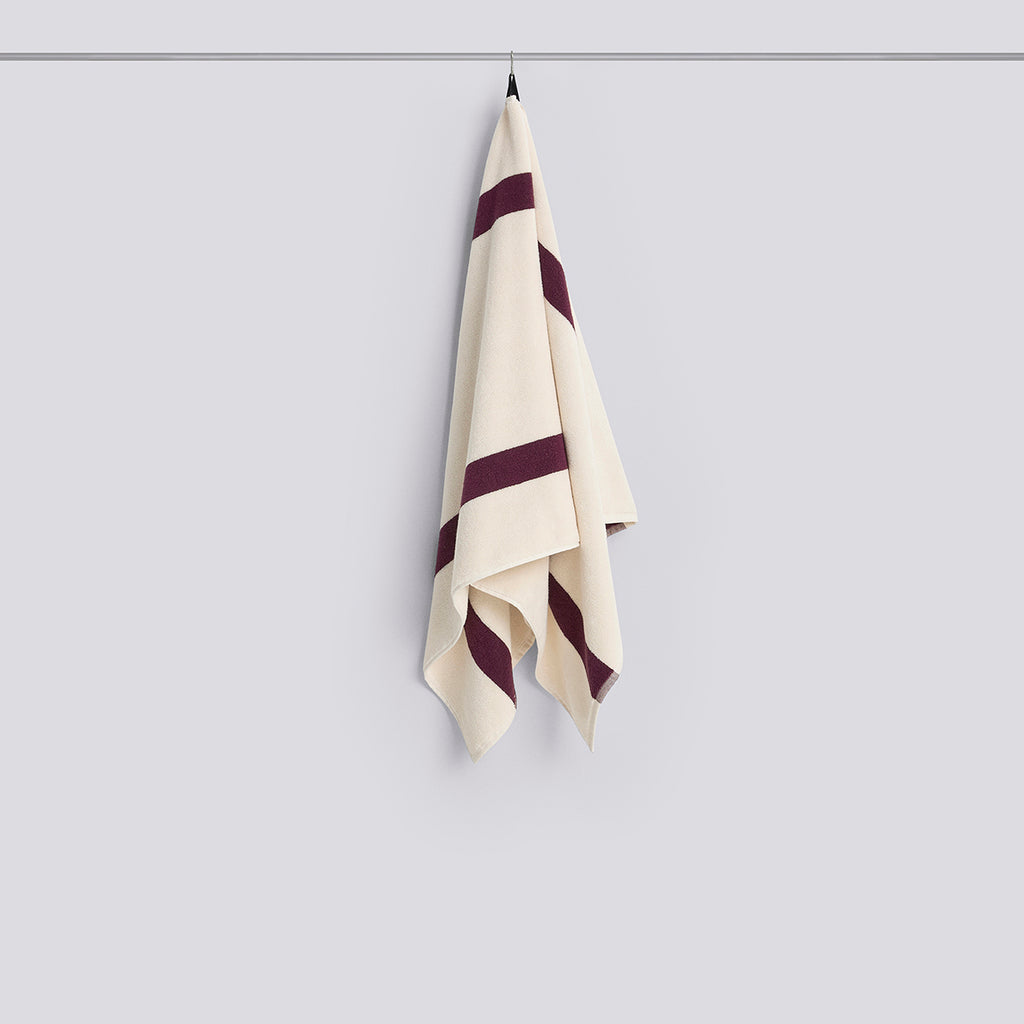 Stripe Bath Towel - W70 x L140 - Burgundy