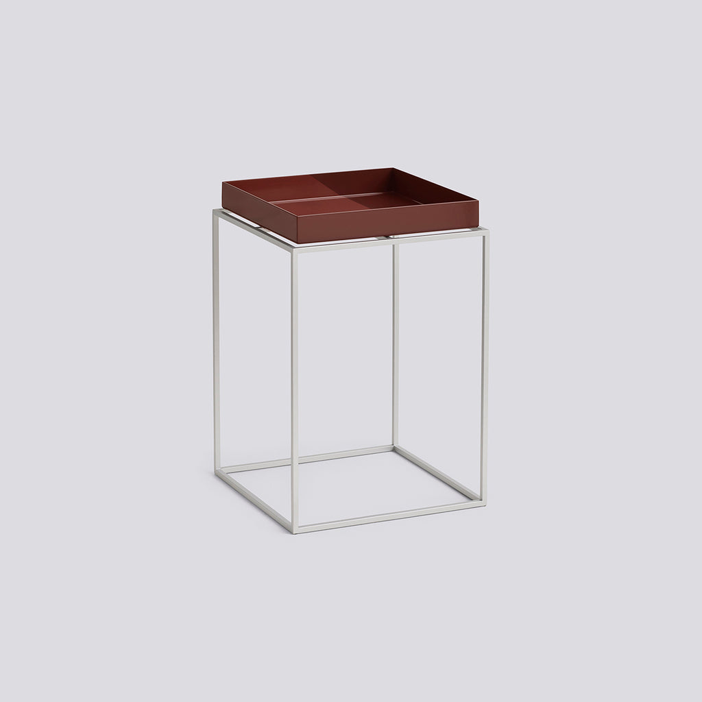 Tray Table Silicon coated steel base - Small High L30 x W30 x H44 - Chocolate High gloss
