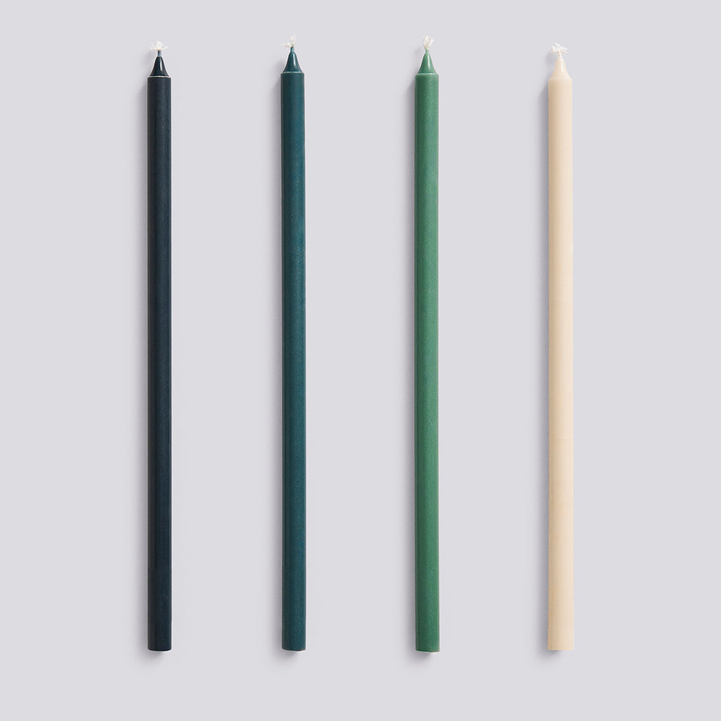 Slim Candle - Set of 4 - Green and dark green