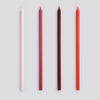 Slim Candle - Set of 4 - Pink and red