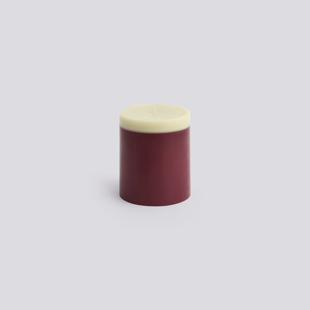 Silo Candle - Medium - Bordeaux and lime white