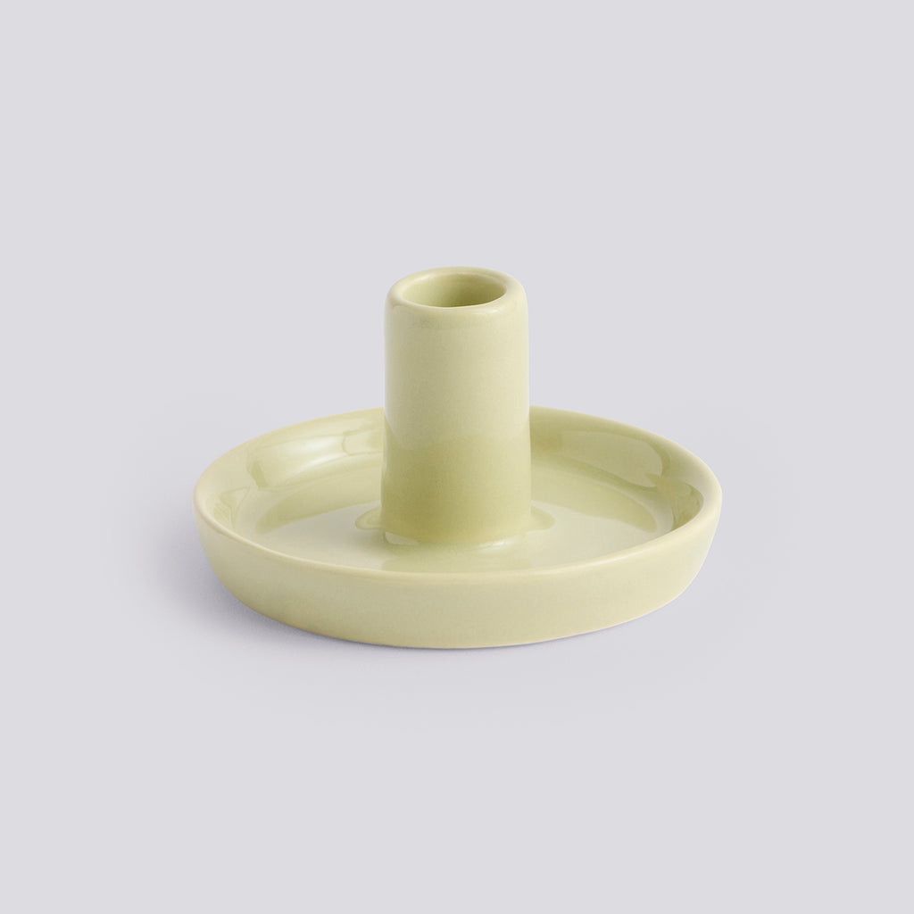 Disc Candleholder - X-Small Slim - Soft pistachio