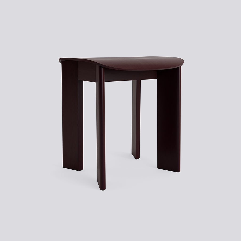 Chisel 10 Stool - Standard glider - Dark bordeaux lacquered beech
