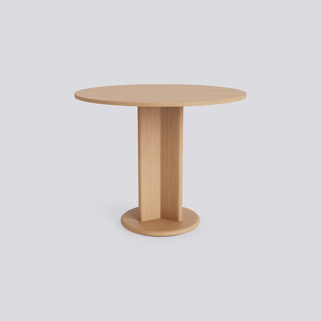 Chisel 29 Table Round Column base - Lacquered oak - Ø90 x H74