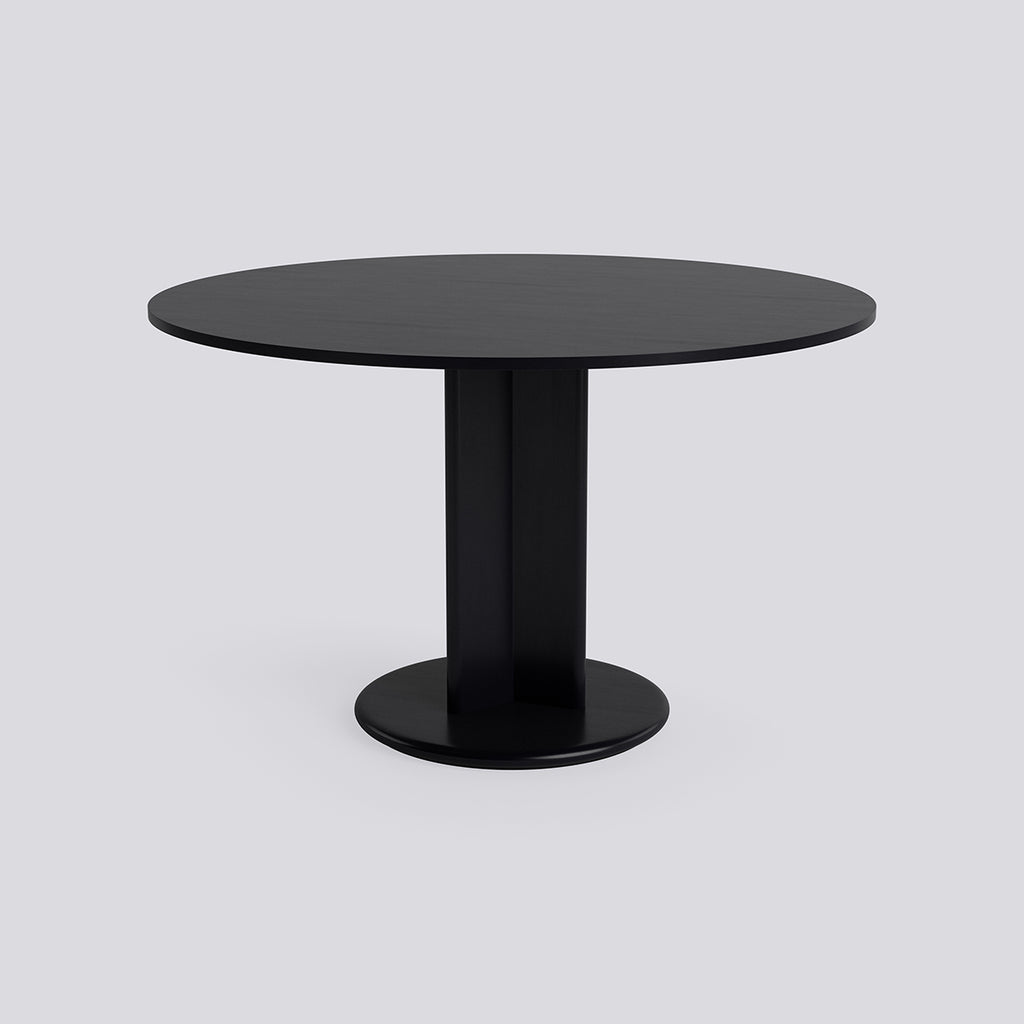 Chisel 29 Table Round Column base - Black lacquered oak - Ø120 x H74