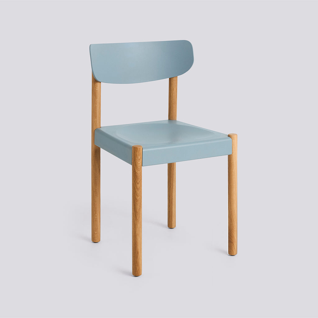 Pack Chair 10 Oiled solid oak 4 leg base Standard glider - Ash blue