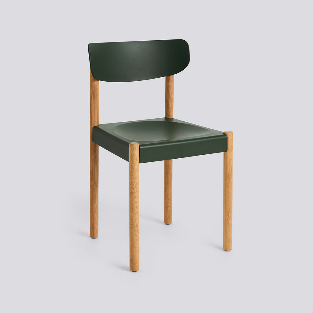 Pack Chair 10 Oiled solid oak 4 leg base Standard glider - Palm green