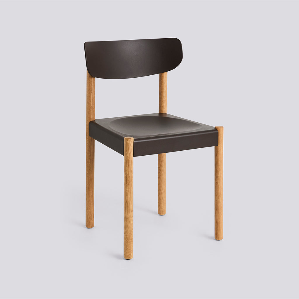 Pack Chair 10 Oiled solid oak 4 leg base Standard glider - Graphite brown