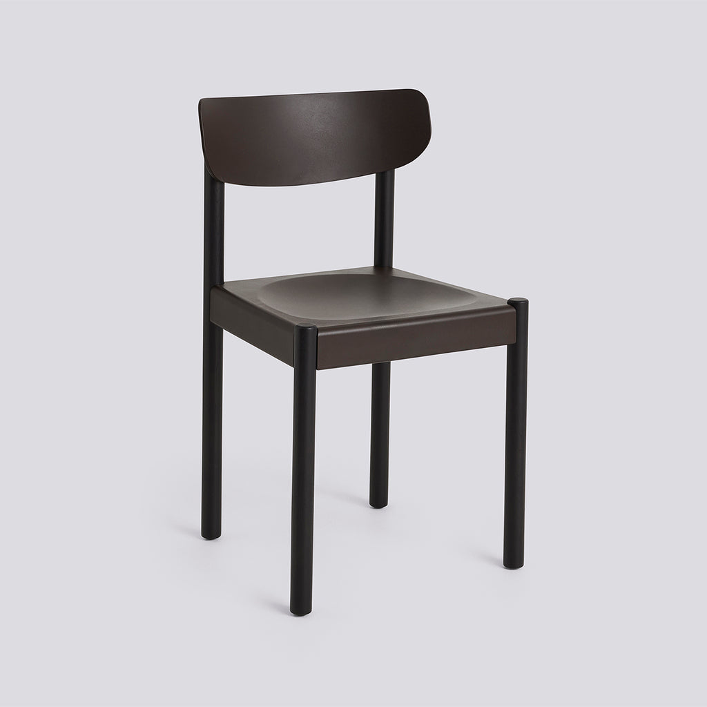Pack Chair 10 Iron black lacquered solid oak 4 leg base Standard glider - Graphite brown