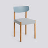Pack Chair 11 Oiled solid oak 4 leg base Standard glider - Ash blue back + upholstery - Steelcut - 140