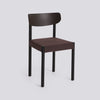 Pack Chair 11 Iron black lacquered solid oak 4 leg base Standard glider - Graphite brown back + upholstery - Steelcut - 695