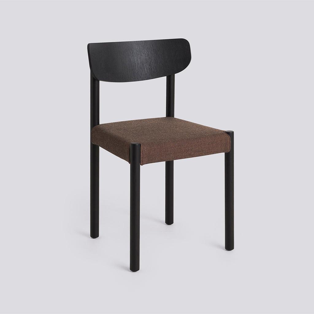 Pack Chair 11 Iron black lacquered solid oak 4 leg base Standard glider - Iron black oak veneer + upholstery - Remix - 356