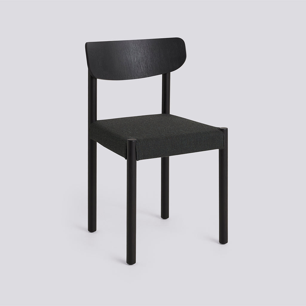 Pack Chair 11 Iron black lacquered solid oak 4 leg base Standard glider - Iron black oak veneer + upholstery - Remix - 973